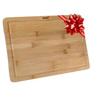 Wood Cutting Board for Kitchen - 15x10 inch Large Bamboo Cutting Board